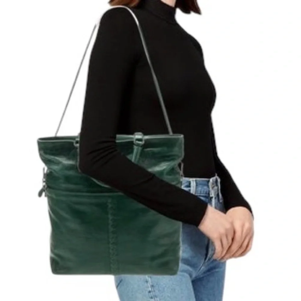 Bottega Veneta Intrecciato Trimmed Cervo Leather Green Tote Bag